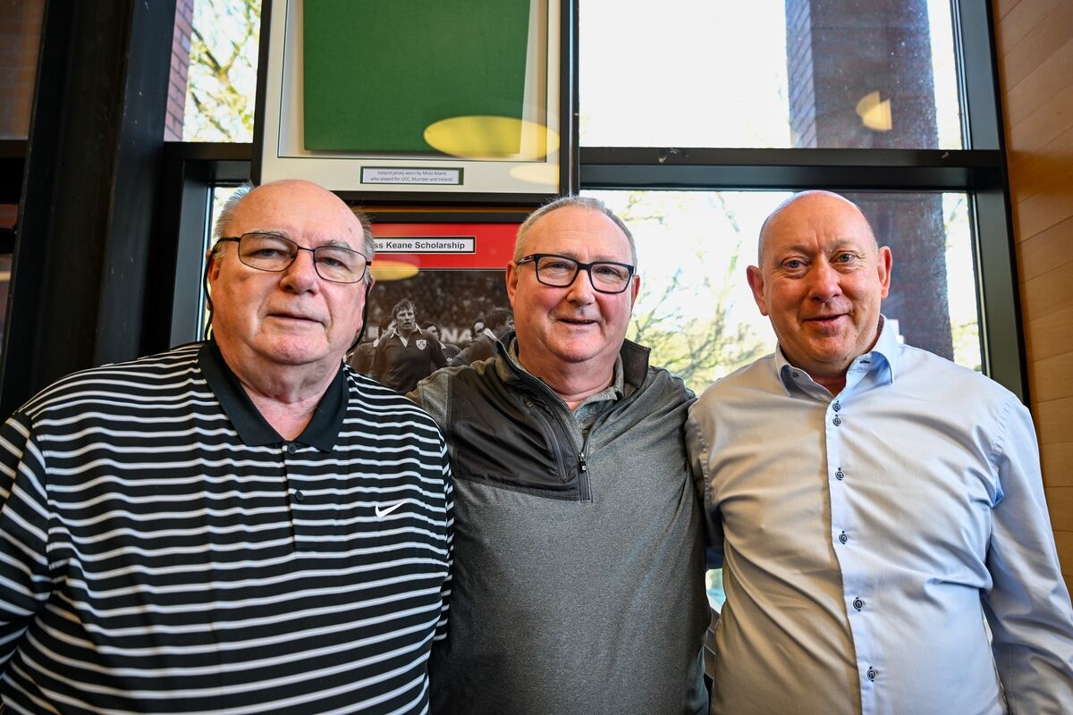 John Cooney, Fred Richmond and Tony Foley pictured at the UCC Demons 40th reunion of Team Britvic in the Mardyke. Picture Chani Anderson