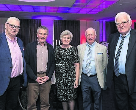 Tom Butler, Ger Keogh, Margaret Keogh, Jimmy Shorten, and Pat Clarke, Ballincollig Tidy Towns, at the Cork International Hotel Community Spirit Awards ceremony. Picture: Brian Lougheed
                    