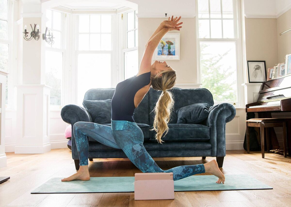 Hazel Buckley of 'The Yoga Tree' takes time out to practice what she teached in preparation for the launch of her new yoga app in the middle of October. Photo by Chani Anderson.