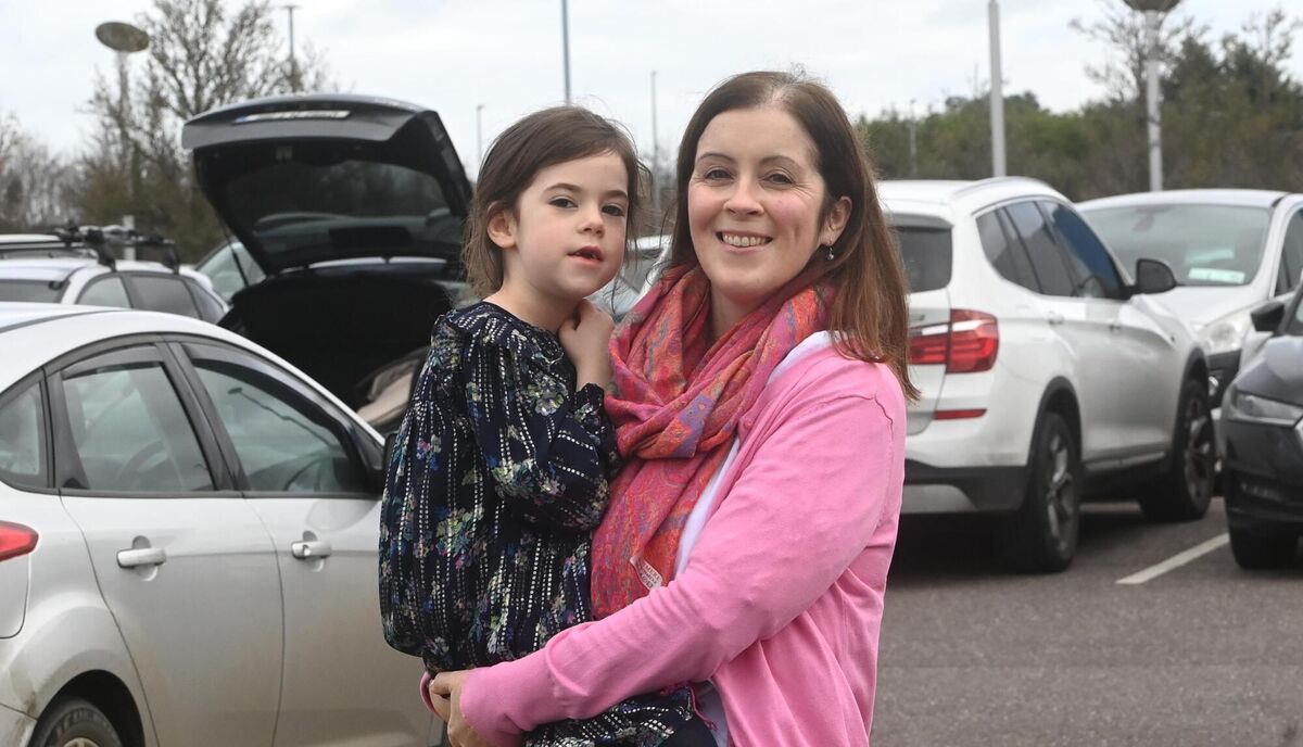 Maeve Moroney with her daughter, Aoife, who was born in the carpark at Mahon Point Shopping Centre on February 1, 2019. Aoife was 6 on Saturday and the shopping the centre