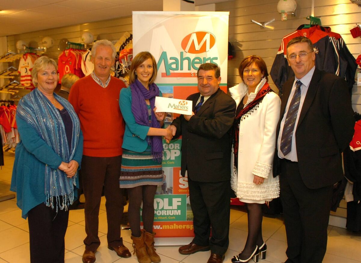 At the City Division Bord na nÓg Player of the Year awards in Mahers Sports, Oliver Plunkett Street, Marguerite Maher, Mahers Sports, presents Jim Harrington, chairman of City Division Bord na nÓg, with a sponsorship cheque for the 2010 season. Picture: Richard Mills At the City Division Bord na nÓg Player of the Year awards in Mahers Sports, Oliver Plunkett Street, Marguerite Maher, Mahers Sports, presents Jim Harrington, chairman of City Division Bord na nÓg, with a sponsorship cheque for the 2010 season. Picture: Richard Mills