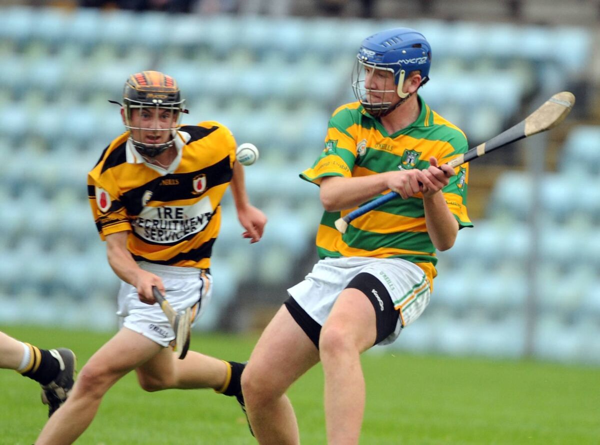 Blackrock's John Fitzgerald under pressure from Na Piarsaigh's Cian Buckley during the Mahers Sports U16 City Division championship game. Picture: Eddie O'Hare Blackrock's John Fitzgerald under pressure from Na Piarsaigh's Cian Buckley during the Mahers Sports U16 City Division championship game. Picture: Eddie O'Hare