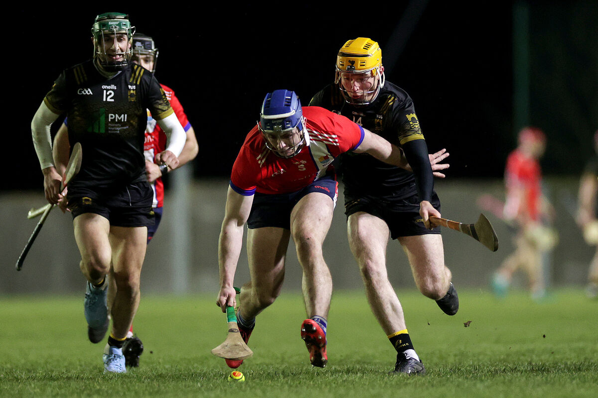 MTU Cork's Sam Fitzgerald battles Sean Kenneally of TUS Midwest. Picture: ©INPHO/Laszlo Geczo