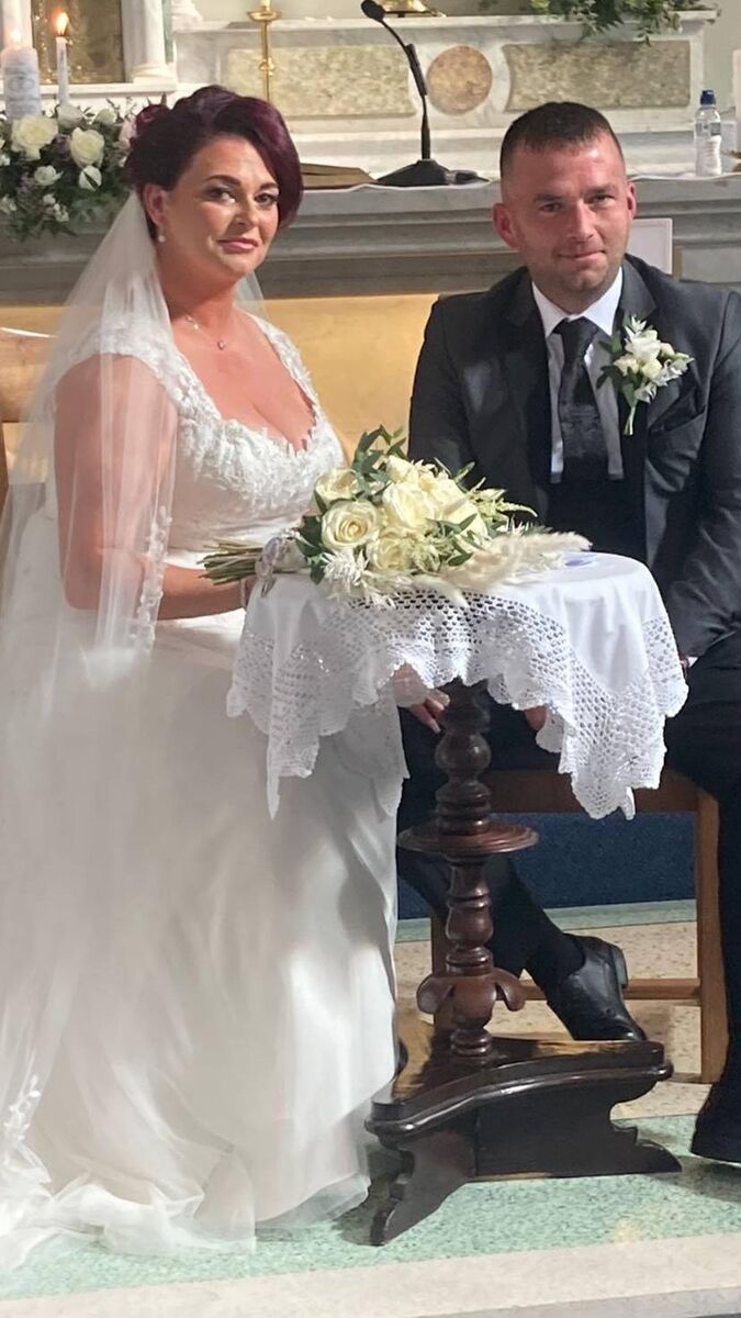 The couple were married at Castletown-Kenneigh Church The couple were married at Castletown-Kenneigh Church