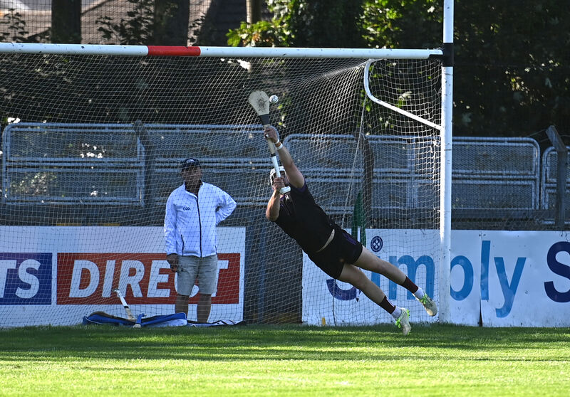  Bishopstown goalkeeper Cathal Fitzpatrick makes a super first half save to deny Glen Rovers a goal chance. Co-Op Superstores Premier Senior Hurling Championship Round 3. Picture: Larry Cummins