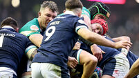 Peter O'Mahony and James Ryan with Grant Gilchrist in a maul 9/2/2025