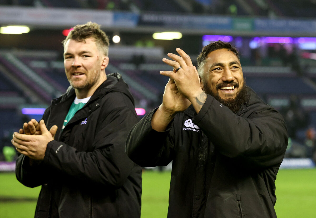 Job done for Ireland's Peter O'Mahony and Bundee Aki after beating Scotland again. Picture: INPHO/Dan Sheridan Job done for Ireland's Peter O'Mahony and Bundee Aki after beating Scotland again. Picture: INPHO/Dan Sheridan
