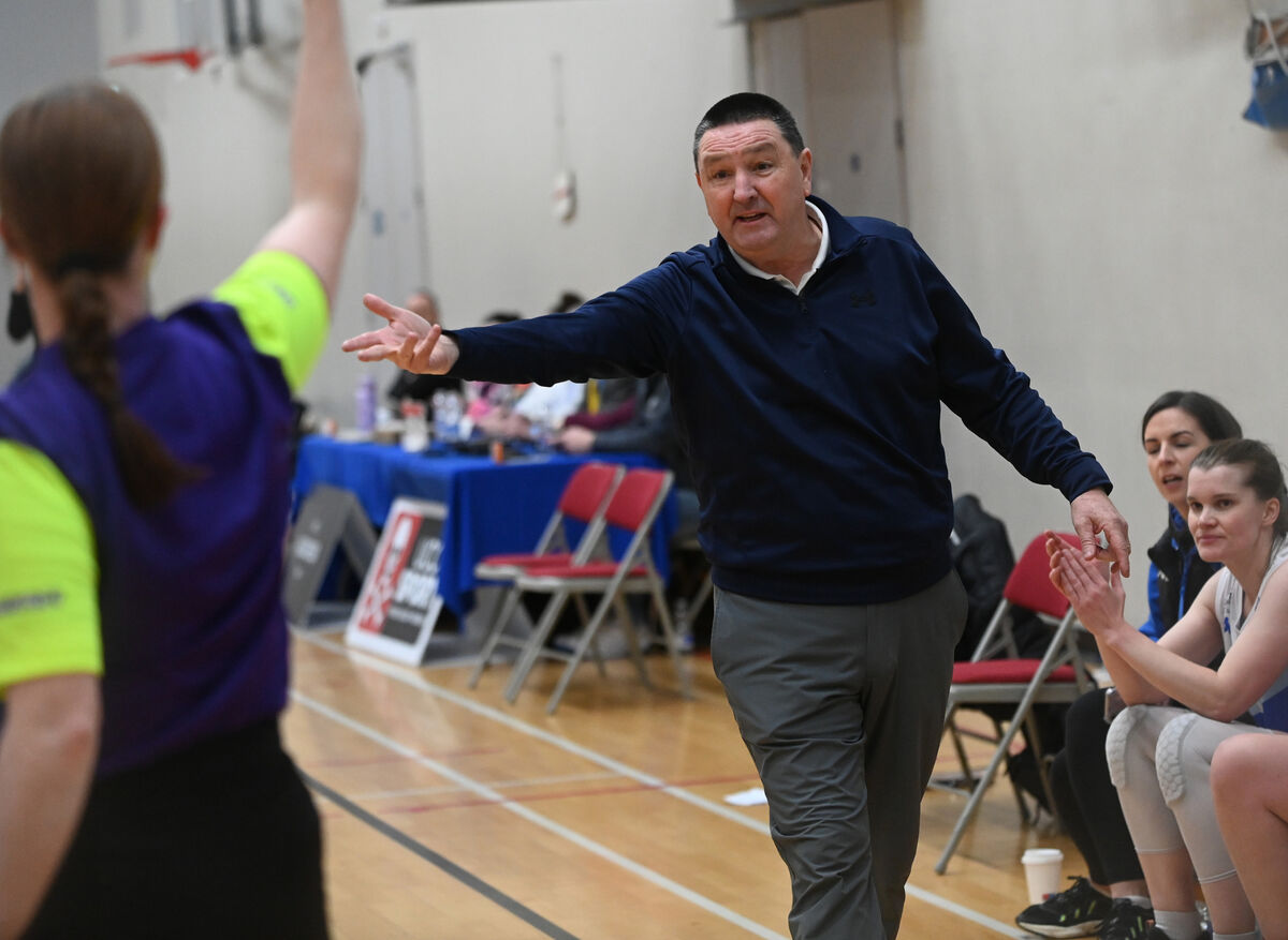The Address UCC Glanmire's coach Mark Scannell against St. Paul's, Killarney during the Women's Super League at The Mardyke Arena. Picture: Eddie O'Hare