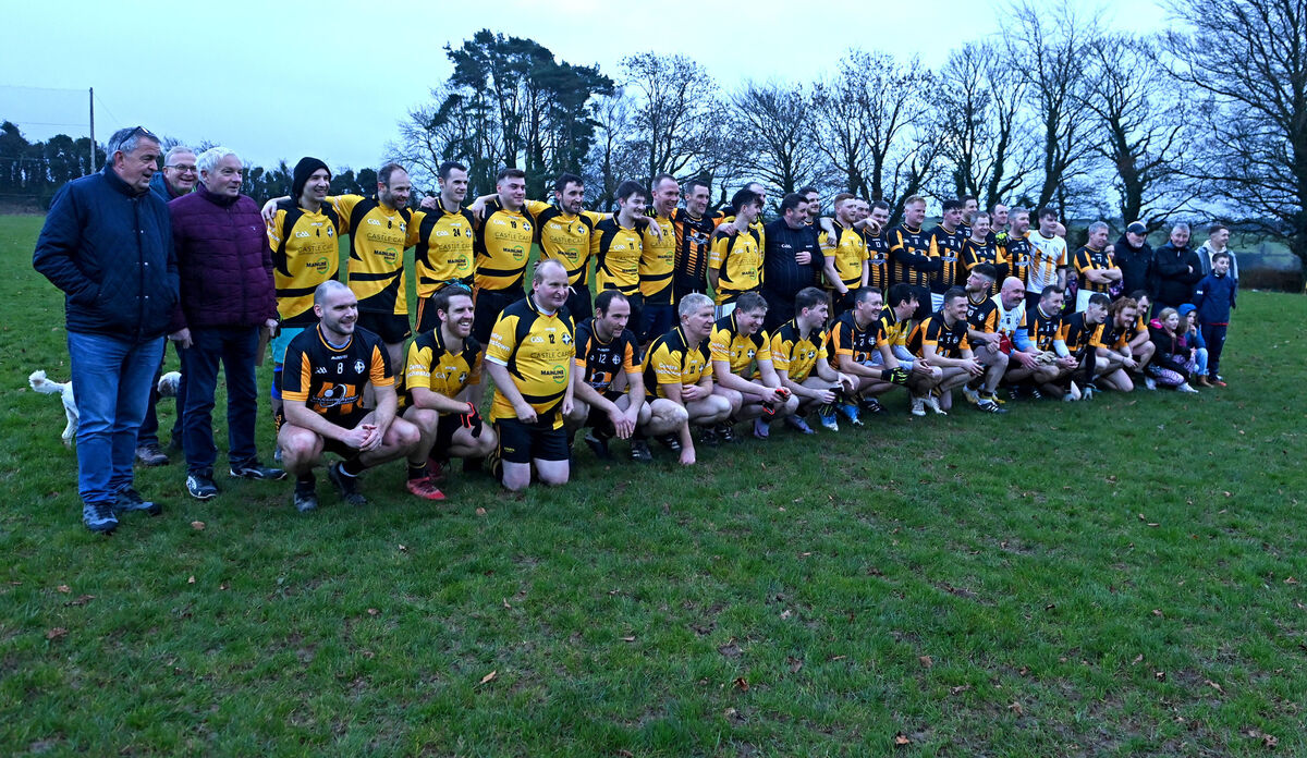  The combined teams who took part in the Pat McAuliffe memorial match at Rochestown GAA grounds in November 2023. Picture: Eddie O'Hare