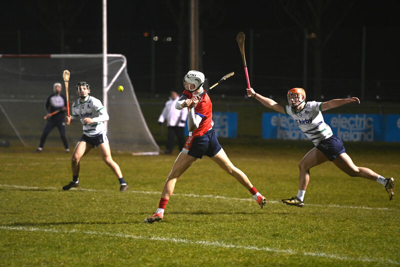  Alan Walsh fires over an excellent point from play for MTU Cork against UL in the Fitzgibbon Cup semi-final: Cork MTU v University of Limerick, UL at , Mallow. Pic Larry Cummins