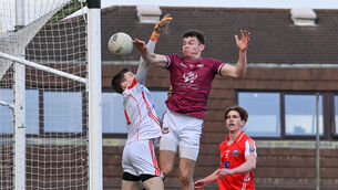 <p> Bishopstown's Patrick Casey goes high to flick the ball to the Beara net past Killian Murphy last year. Picture: David Keane</p> <p> Bishopstown's Patrick Casey goes high to flick the ball to the Beara net past Killian Murphy last year. Picture: David Keane</p>