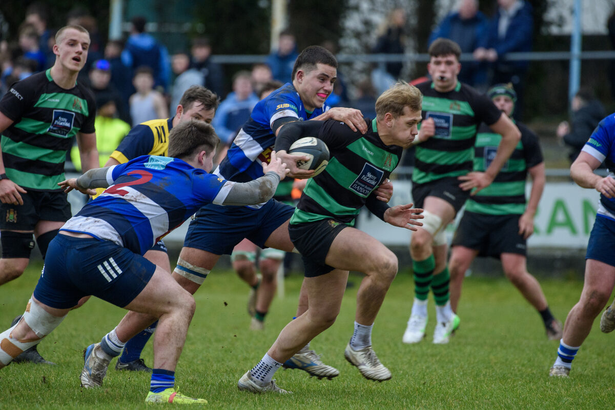 Calem Harte, Bandon Grammar School, going past Alex McNamara, Crescent College Comprehensive. Picture: Dan Linehan Calem Harte, Bandon Grammar School, going past Alex McNamara, Crescent College Comprehensive. Picture: Dan Linehan