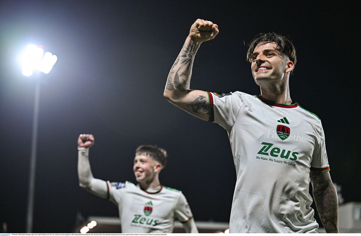 Ruairí Keating, right, and Cathal O'Sullivan of Cork City celebrate winning last year's league. Picture: Sam Barnes/Sportsfile Ruairí Keating, right, and Cathal O'Sullivan of Cork City celebrate winning last year's league. Picture: Sam Barnes/Sportsfile