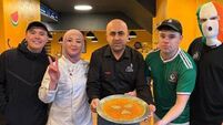 Kneecap visit Cork's Izz Café in between City Hall gigs