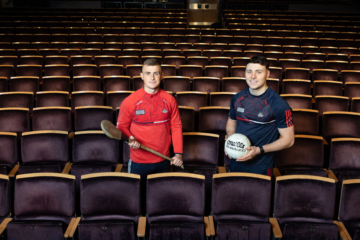 Tommy O’Connell, Cork hurler and Daniel O’Mahony, Cork footballer, at the launch of a new partnership between Cork GAA and Cork Opera House. Picture: Darragh Kane