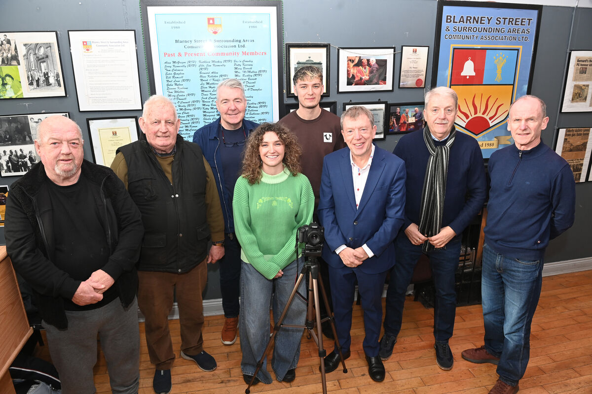 Noel Olden, Tom Coleman, John Hartnett, interviewer Emma Coleman; Michael Carey, filmmaker, Cllr Tony Fitzgerald, Bill Ramsell, and Stephen Scully, Cork City Council, attending the interview sessions with independent filmmakers Emma Coleman and Michael Carey. Local people who have been involved in the Rock Community Centre gathered for interviews as part of a documentary about the centre. Pictures: Larry Cummins
Noel Olden, Tom Coleman, John Hartnett, interviewer Emma Coleman; Michael Carey, filmmaker, Cllr Tony Fitzgerald, Bill Ramsell, and Stephen Scully, Cork City Council, attending the interview sessions with independent filmmakers Emma Coleman and Michael Carey. Local people who have been involved in the Rock Community Centre gathered for interviews as part of a documentary about the centre. Pictures: Larry Cummins