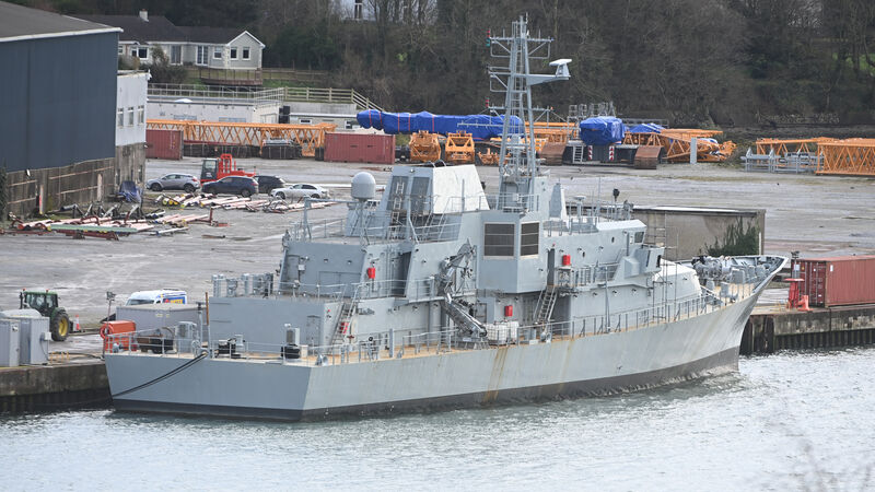 Damage to naval ship during incident at Cork Dockyard