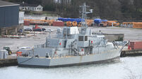 Damage to naval ship during incident at Cork Dockyard