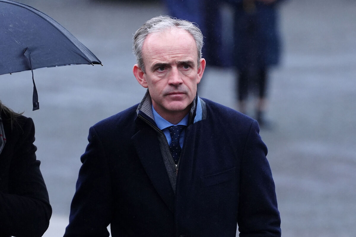 Former jockey Ruby Walsh attends the funeral of Michael O'Sullivan at St John the Baptist Church, Glantane.
