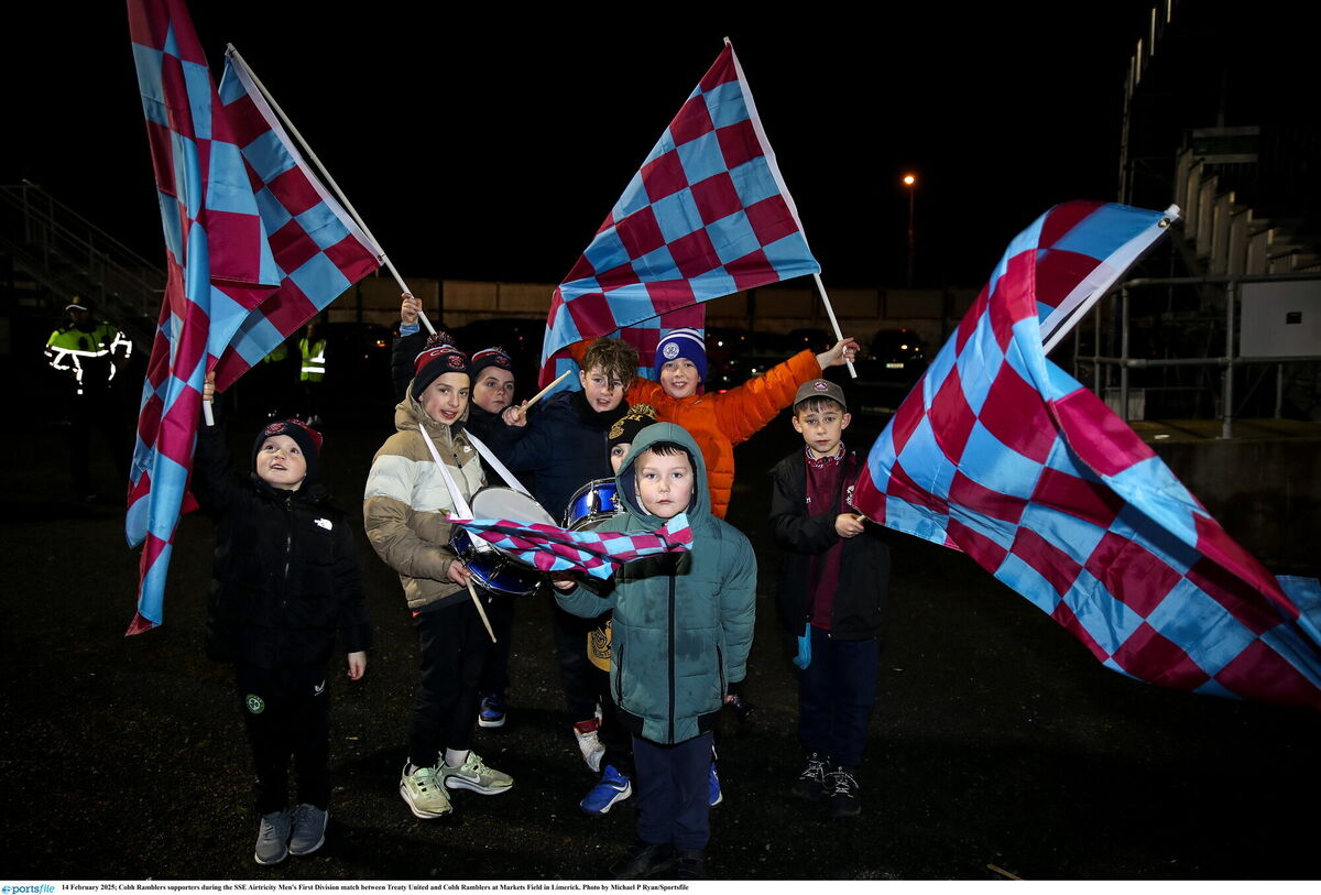 Cobh Ramblers supporters last Friday night. Picture: Michael P Ryan/Sportsfile