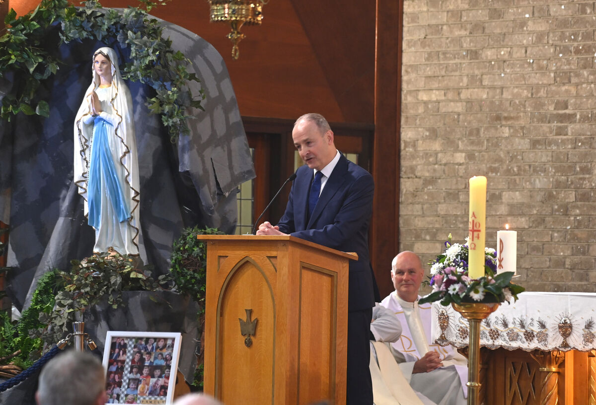 Taoiseach Micheál Martin gives the oration at the funeral of former Lord Mayor, TD and Minister of State, Dan Wallace at the Church of the Resurrection, Farranree, Cork. Picture: Larry Cummins. Taoiseach Micheál Martin gives the oration at the funeral of former Lord Mayor, TD and Minister of State, Dan Wallace at the Church of the Resurrection, Farranree, Cork. Picture: Larry Cummins.
