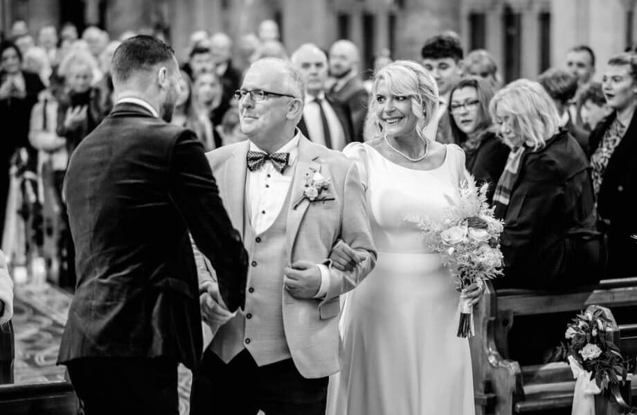 Clodagh’s father Martin giving the bride away. Clodagh’s father Martin giving the bride away.