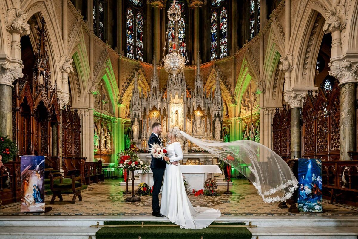 Clodagh and James were married at Cobh Cathedral on New Year’s Eve. Clodagh and James were married at Cobh Cathedral on New Year’s Eve.