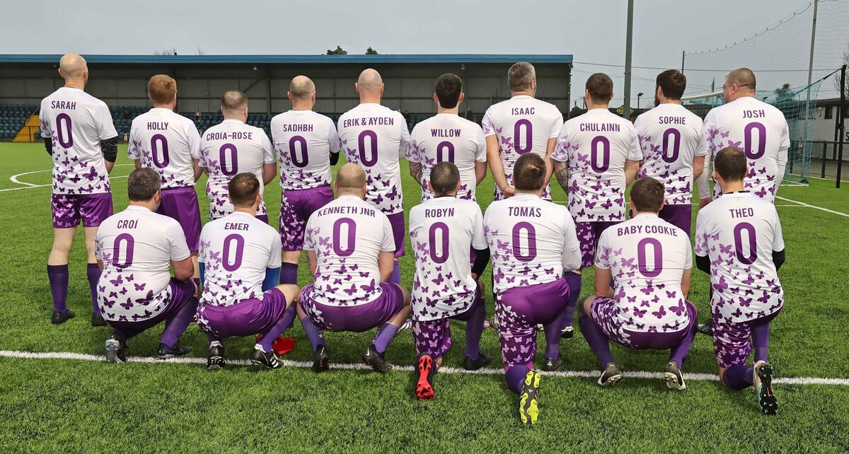  Féileacáin Fathers Cork squad showing the names of their loved one who have passed away.