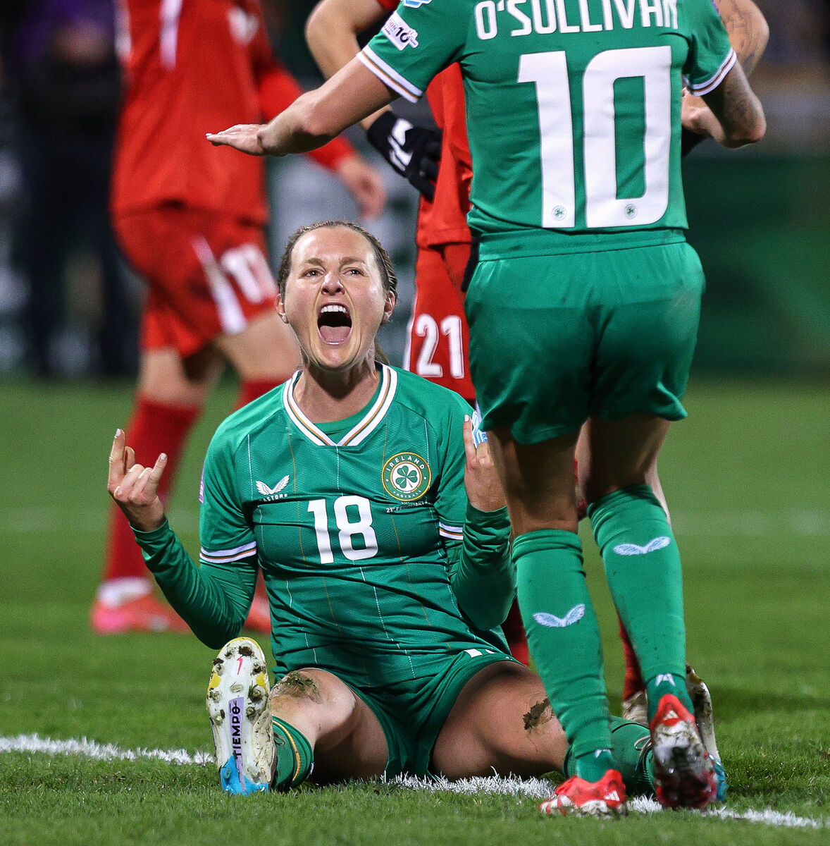 Ireland’s Kyra Carusa celebrates scoring. Picture: INPHO/Ryan Byrne Ireland’s Kyra Carusa celebrates scoring. Picture: INPHO/Ryan Byrne