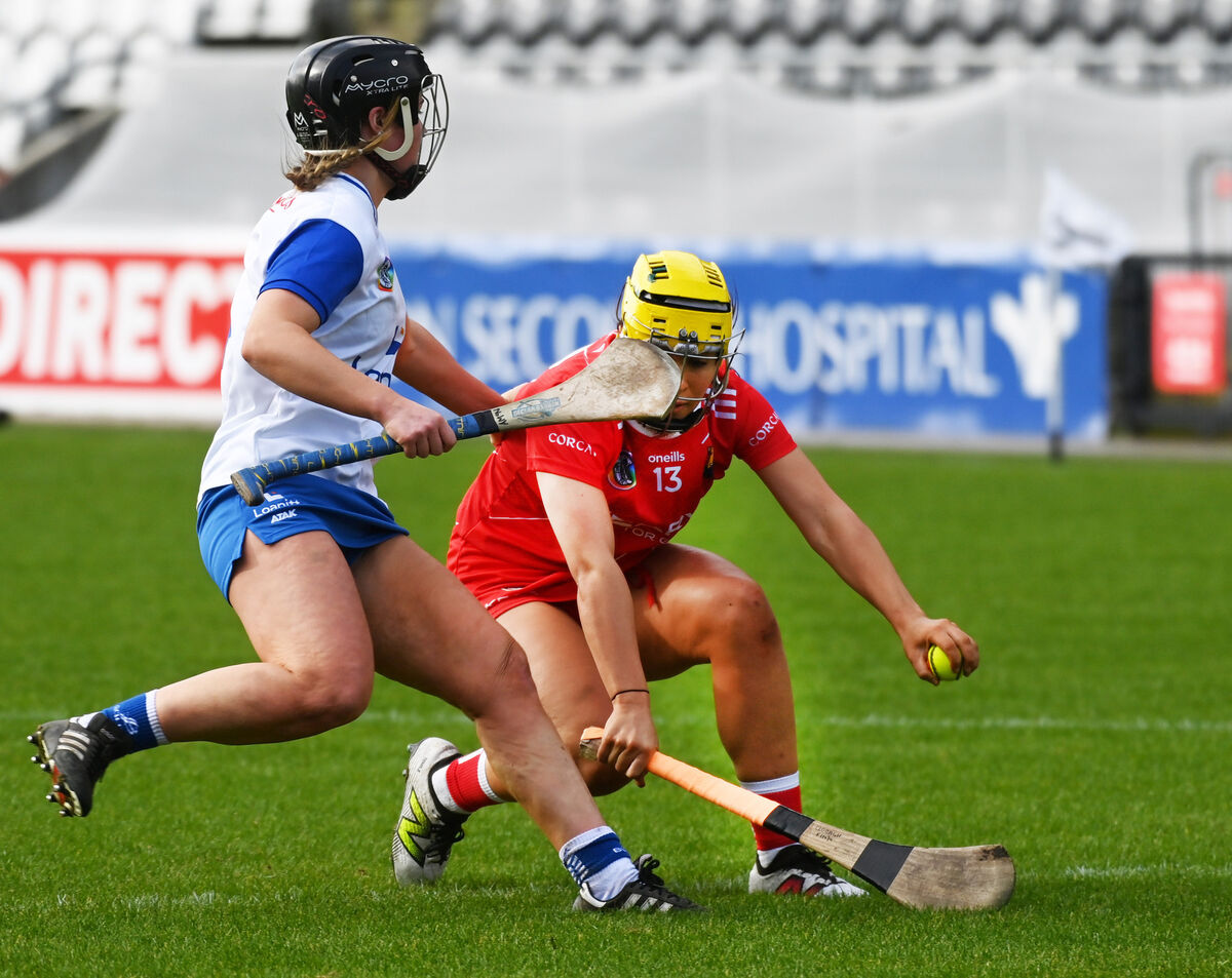 Cork's Clodagh Finn looks to go past Waterford's Alannah McNulty. Picture: Eddie O'Hare