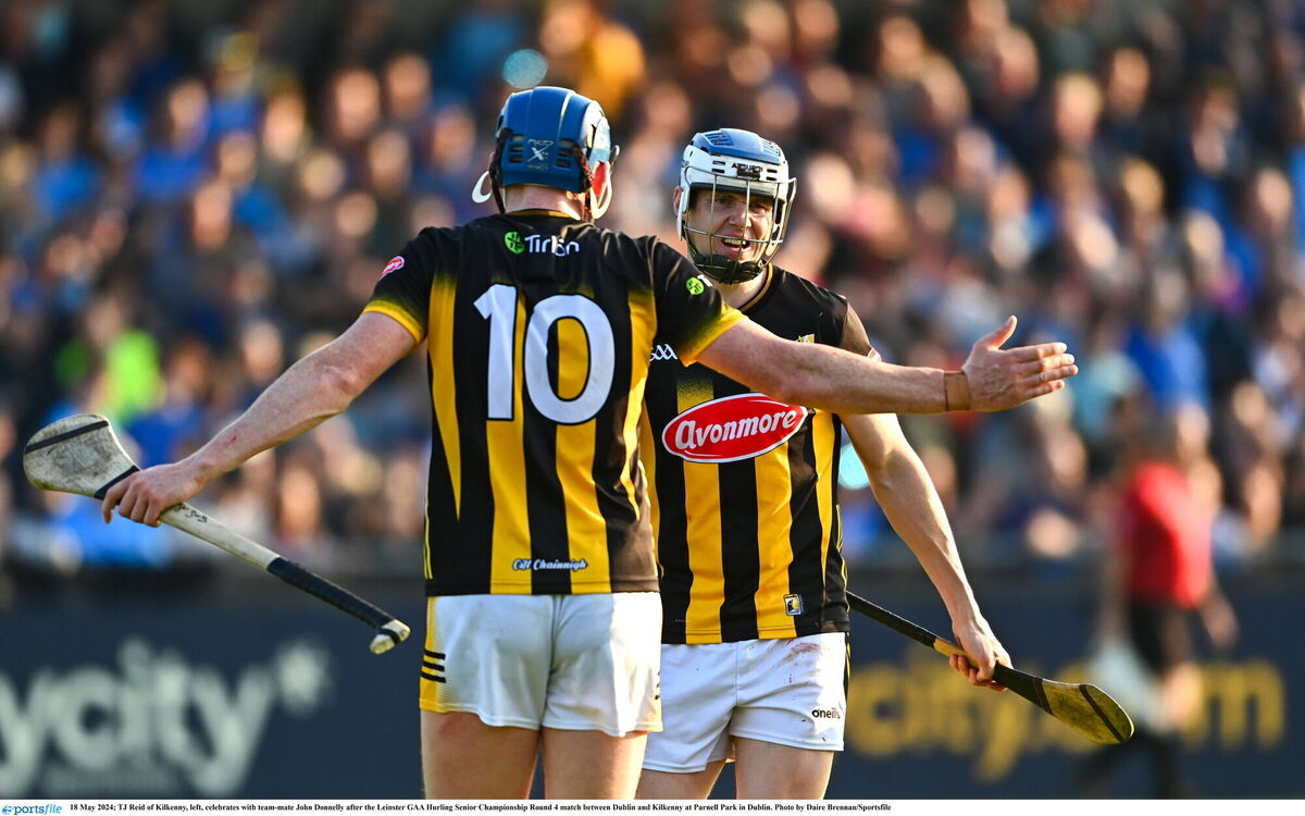 TJ Reid of Kilkenny, left, and team-mate John Donnelly both remain sidelined with injury. Picture: Daire Brennan/Sportsfile