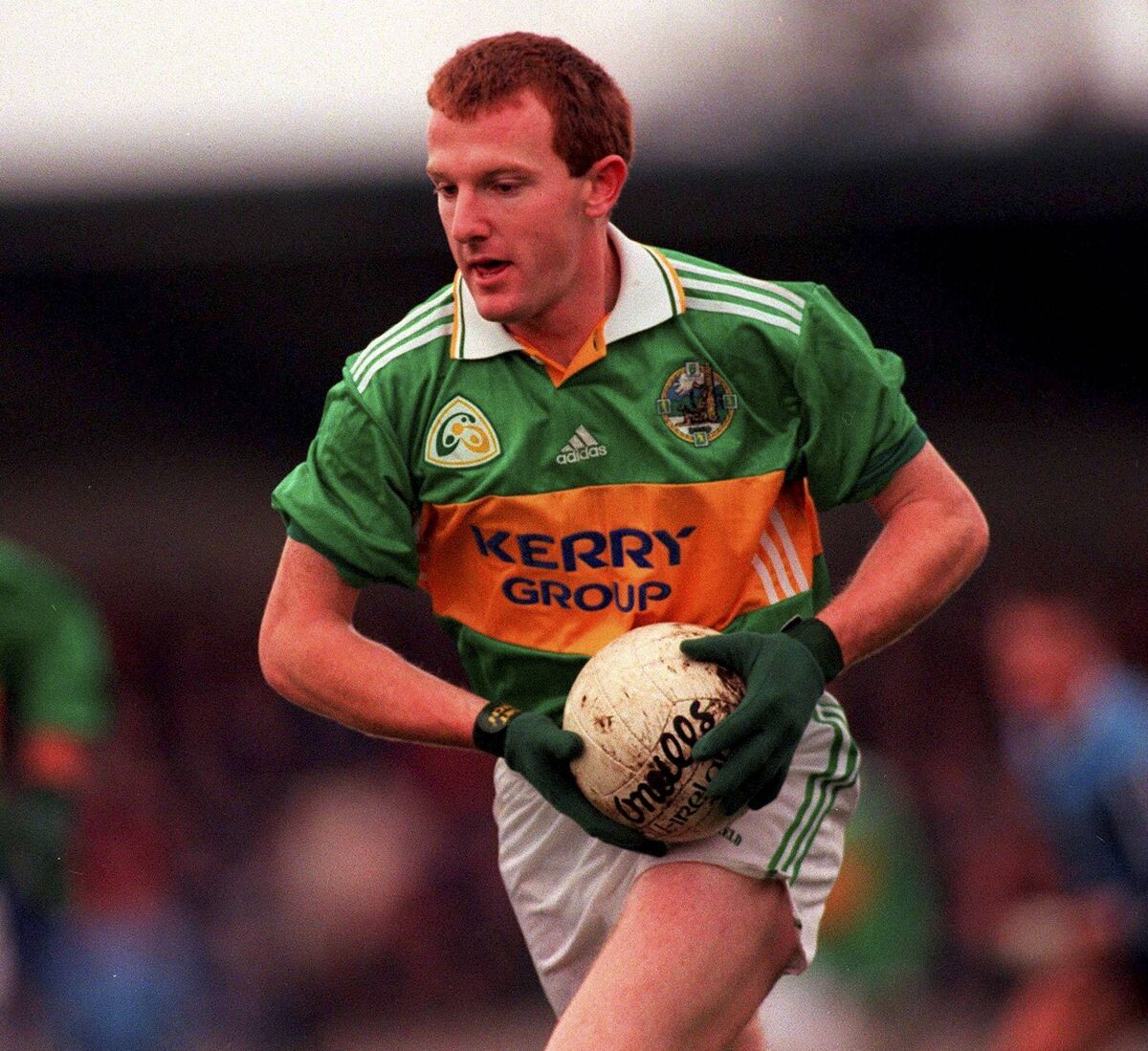 Liam Hassett of Kerry wearing an adidas jersey during the 1999 season. Picture: Aoife Rice/Sportsfile