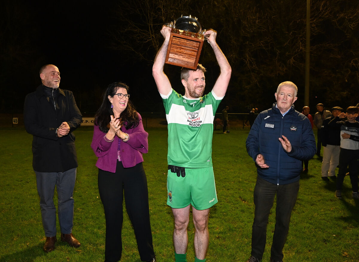 Macroom captain Seán Kiely lifts the Tom Creedon Cup last year. Picture: Eddie O'Hare