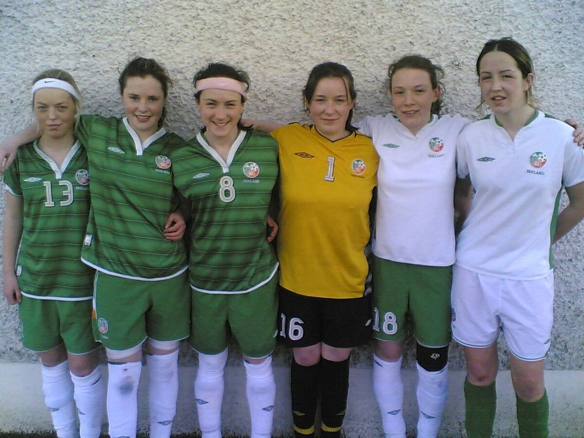 Cork girls who attended International Trials in Dublin last weekend. Hayley Mulcahy (Midleton), Shauna McCarthy (Ballinhassig), Amy McCarthy (Lakewood), Marie Barret (Ballinhassig), Aileen O'Leary (do.), Amanda Parkes (Wilton United). Cork girls who attended International Trials in Dublin last weekend. Hayley Mulcahy (Midleton), Shauna McCarthy (Ballinhassig), Amy McCarthy (Lakewood), Marie Barret (Ballinhassig), Aileen O'Leary (do.), Amanda Parkes (Wilton United).