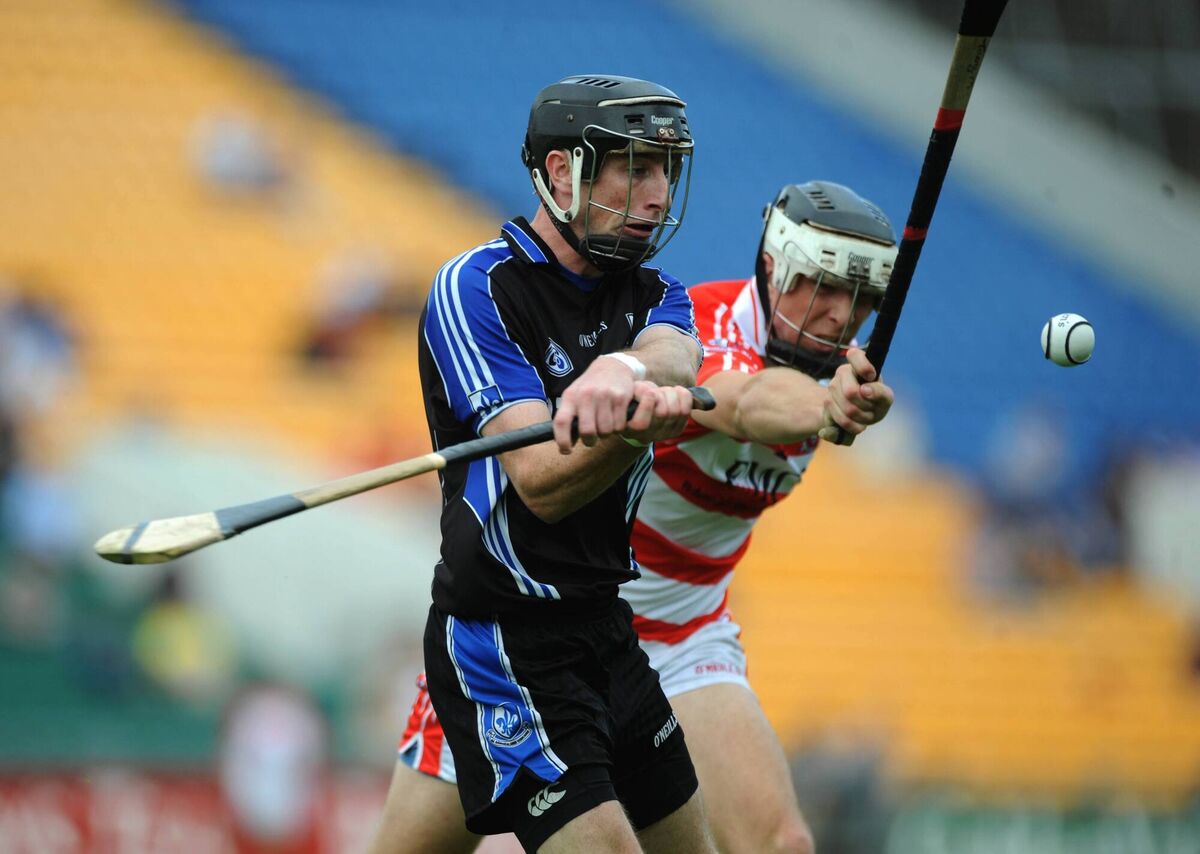 Ray Ryan clears from Tony Murphy during Sarsfields' Cork SHC semi-final win over Cork IT in 2008. Picture: Eddie O'Hare Ray Ryan clears from Tony Murphy during Sarsfields' Cork SHC semi-final win over Cork IT in 2008. Picture: Eddie O'Hare