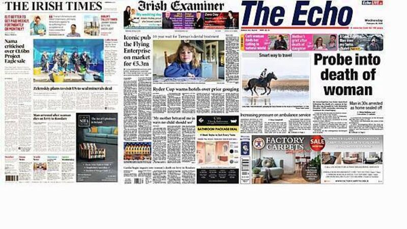 What the papers say: Wednesday's front pages What the papers say: Wednesday's front pages