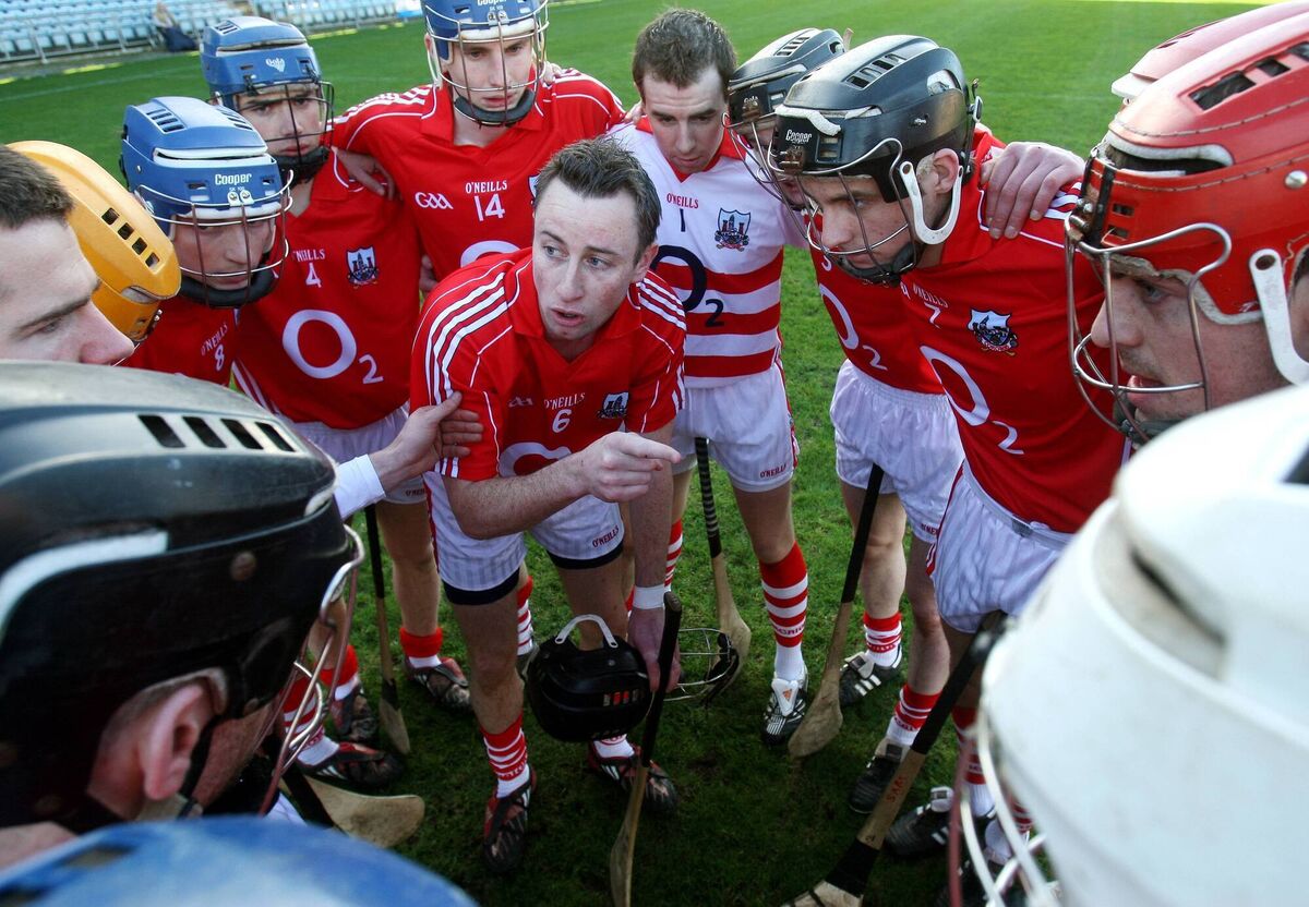 Cork's Ray Ryan speaks to the team before their league clash against Dublin in 2009. Picture: ©INPHO/James Crombie