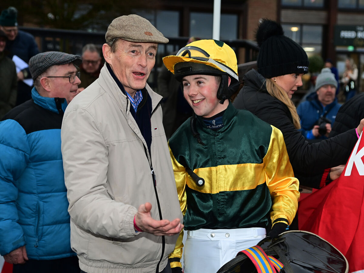 Lucky Viv and John Shinnick win the Ladbrokes Mares Handicap Hurdle for owner/trainer Michael 'Trixie' Barry. Picture: Healy Racing Lucky Viv and John Shinnick win the Ladbrokes Mares Handicap Hurdle for owner/trainer Michael 'Trixie' Barry. Picture: Healy Racing