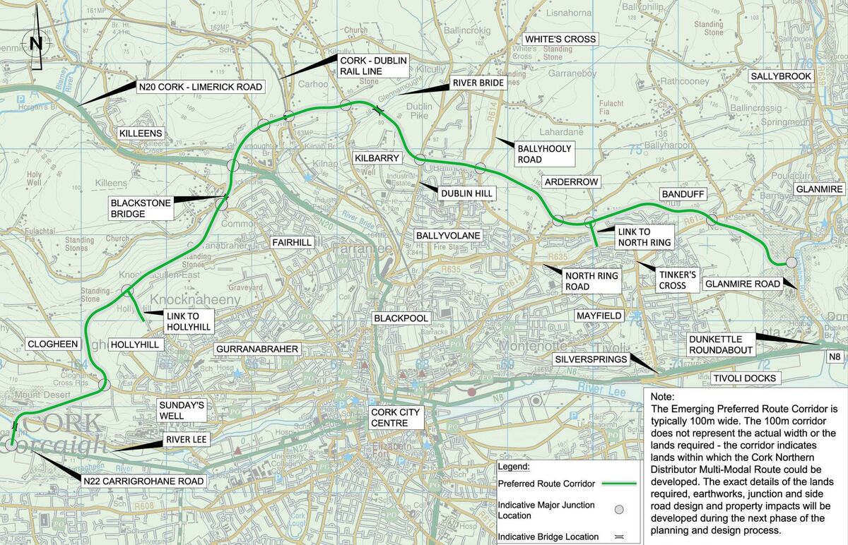 CNDMR EPR route map. Image via Cork City Council. 
