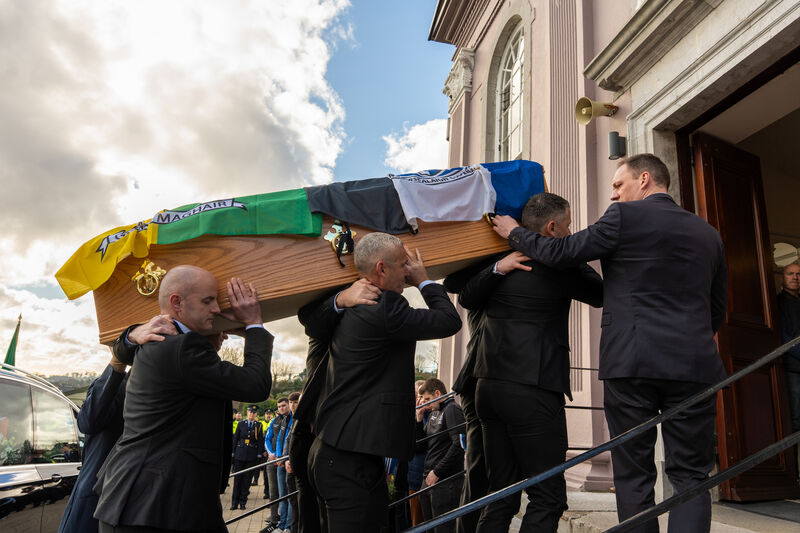 The funeral Mass of the late garda and dual GAA player with Glanmire and Sarsfields, Ray Ryan, took place today. Picture: Noel Sweeney