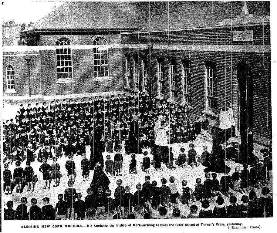 Row upon row of small children attend as Bishop Daniel Cohalan arrives to bless the girls' school at Turner's Cross. Row upon row of small children attend as Bishop Daniel Cohalan arrives to bless the girls' school at Turner's Cross.
