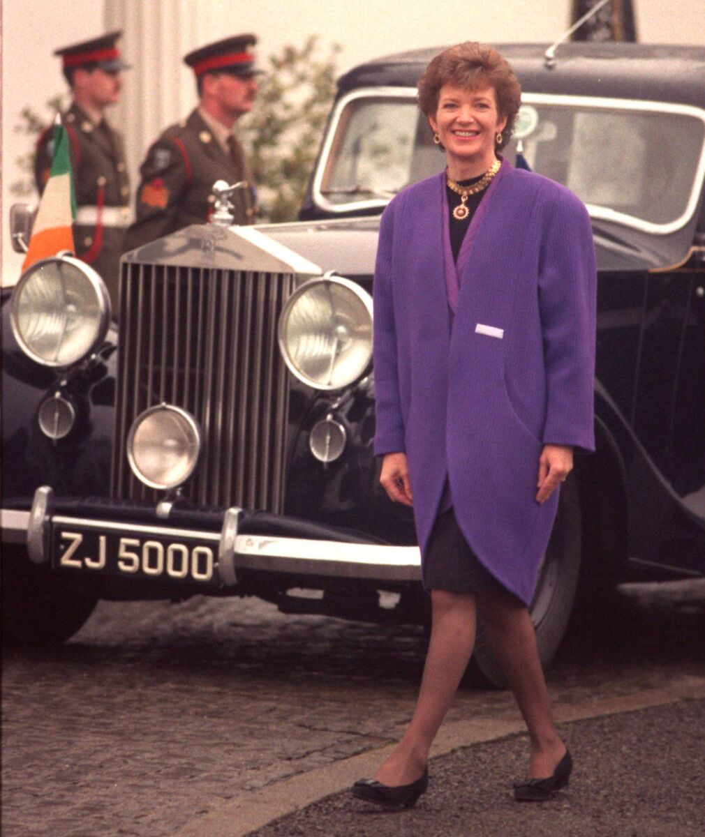 Ireland’s first female president, Mary Robinson, outside Áras an Uachtaráin on the day of her inauguration in 1990. Picture: Denis Minihane.