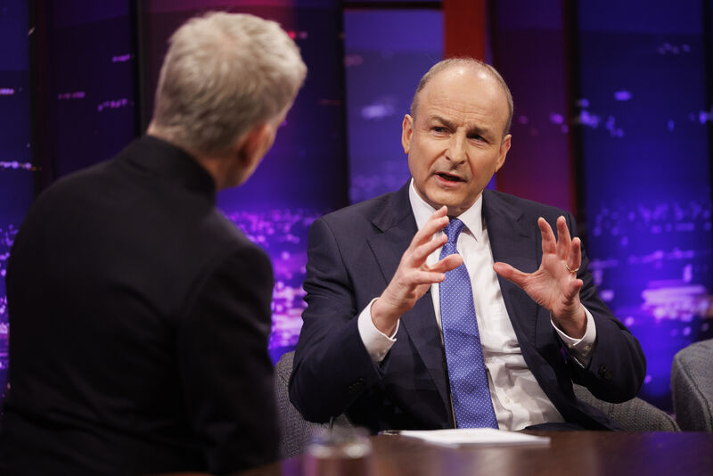 Taoiseach Micheál Martin speaking to host Patrick Kielty on Friday night's Late Late Show. Picture Andres Poveda Taoiseach Micheál Martin speaking to host Patrick Kielty on Friday night's Late Late Show. Picture Andres Poveda
