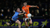Conor Tyrrell tackles Darragh McMullen 1/3/2025