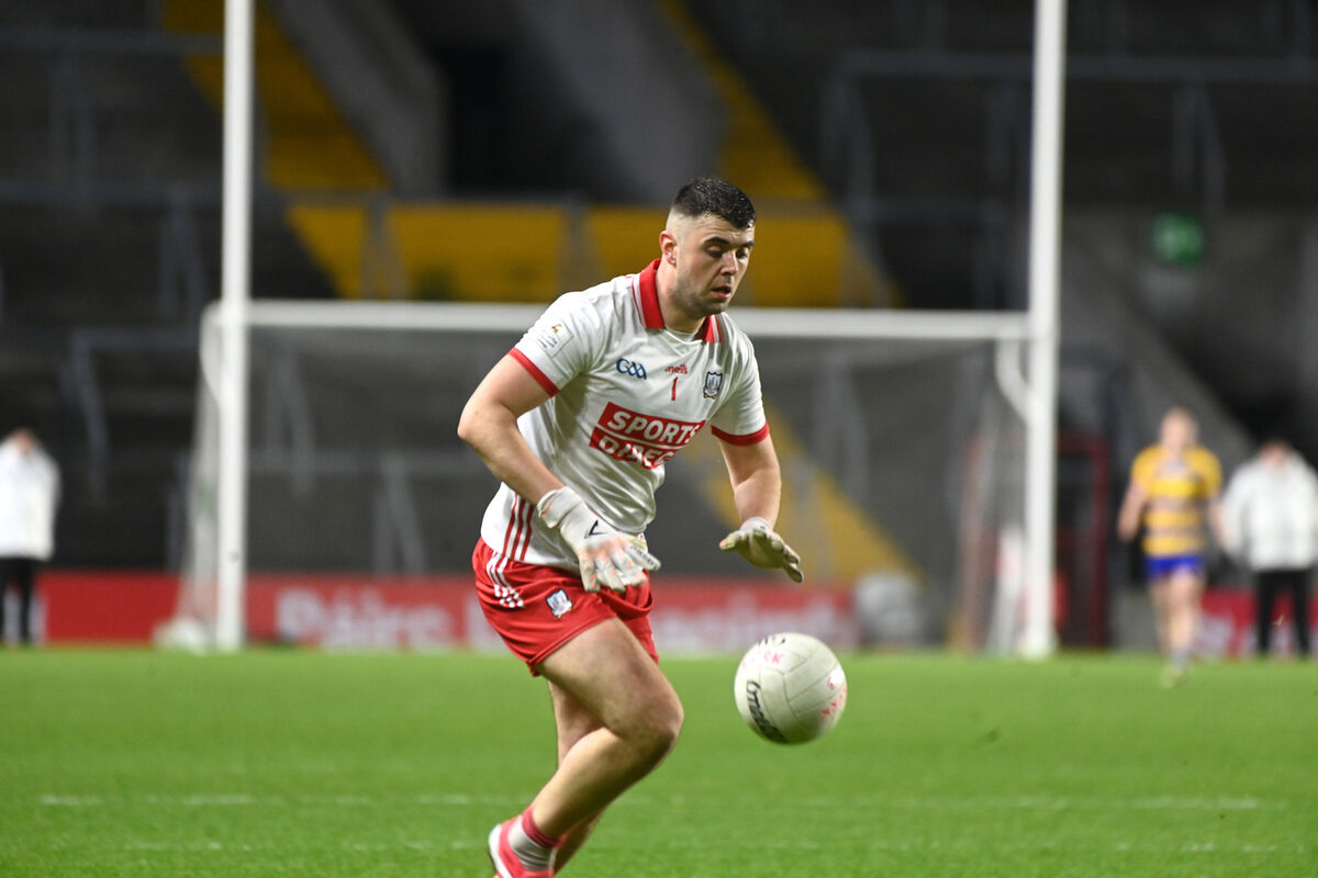  Goalkeeper Patrick Doyle comes outfield in an attacking role for Cork against Roscommon. Picture: Larry Cummins