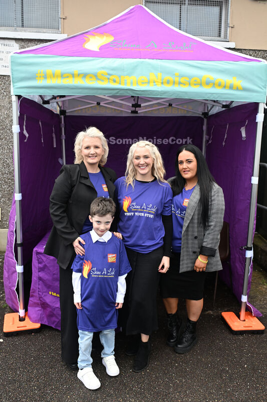 Joanne O’Brien with her girls Laureen and Lisa Hogan with young Rian Hogan at the Shine A Light suicide and mental health awareness afternoon.