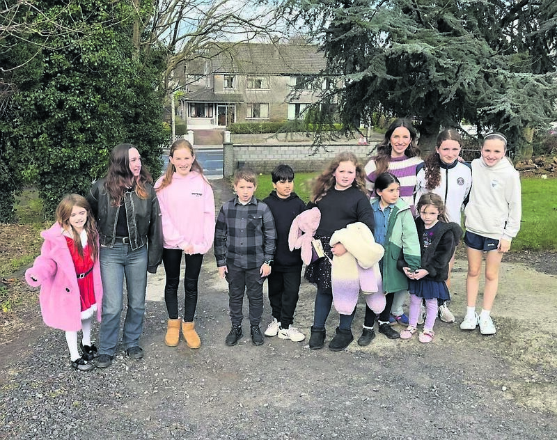Gemma Allen’s nieces and nephews last Christmas in front of Avondale, the house she grew up in on the Ringmahon Road