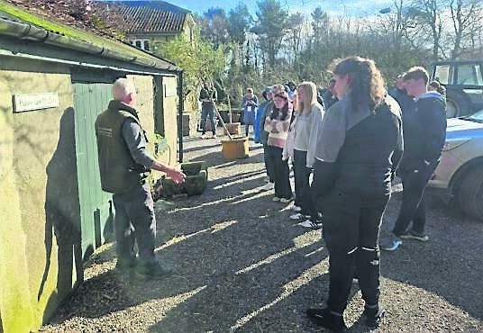 Students from Nagle Community College enjoying a talk at Ballymaloe Farm, Gardens and Cookery School.
