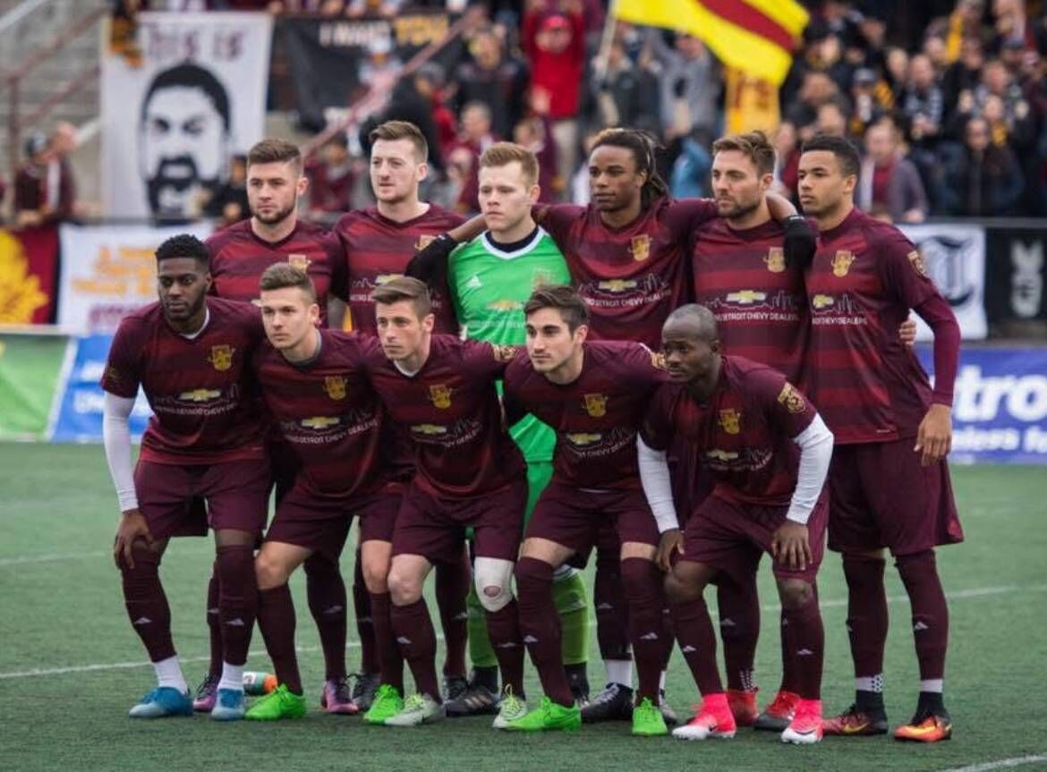 Stephen Carroll with his Detroit FC team mates