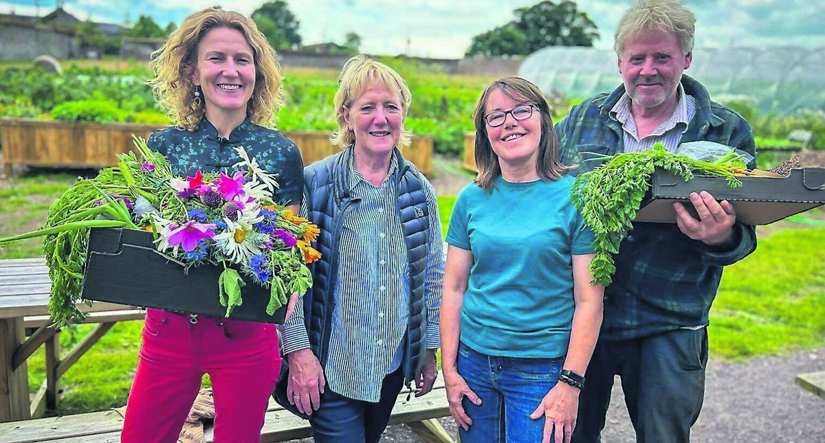 Home Grown presenter Kitty Scully with Rosemary Fitzpatrick, Hilda Crampton, and Christy Farren in the Townley Hall Garden in Drogheda Home Grown presenter Kitty Scully with Rosemary Fitzpatrick, Hilda Crampton, and Christy Farren in the Townley Hall Garden in Drogheda